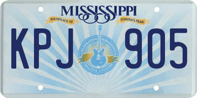 MS license plate KPJ905