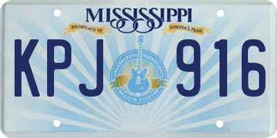 MS license plate KPJ916