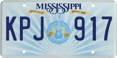 MS license plate KPJ917