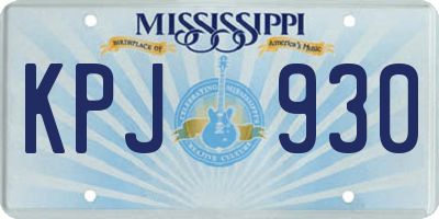 MS license plate KPJ930