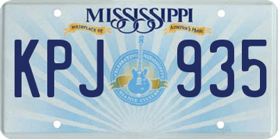 MS license plate KPJ935