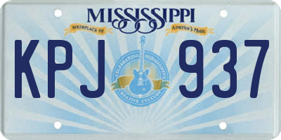 MS license plate KPJ937
