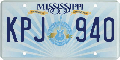MS license plate KPJ940
