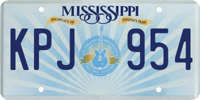 MS license plate KPJ954