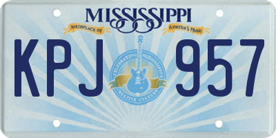 MS license plate KPJ957