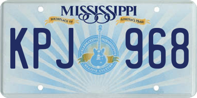 MS license plate KPJ968