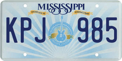 MS license plate KPJ985