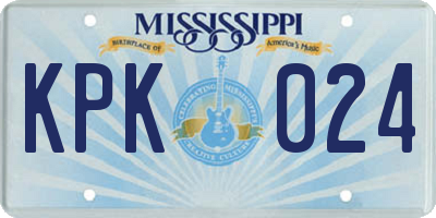 MS license plate KPK024