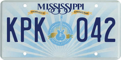 MS license plate KPK042