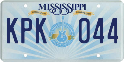 MS license plate KPK044