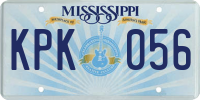 MS license plate KPK056