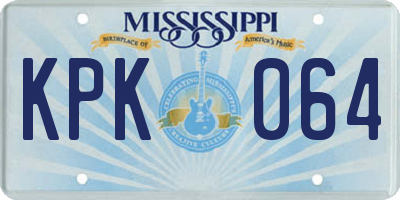 MS license plate KPK064