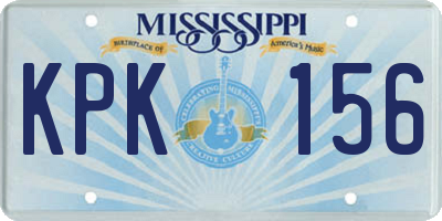 MS license plate KPK156