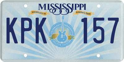 MS license plate KPK157