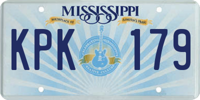 MS license plate KPK179