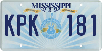 MS license plate KPK181