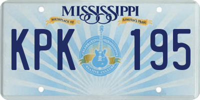MS license plate KPK195