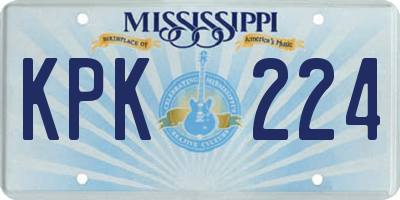 MS license plate KPK224