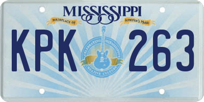 MS license plate KPK263