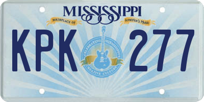 MS license plate KPK277