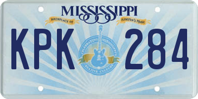 MS license plate KPK284