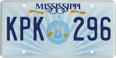 MS license plate KPK296