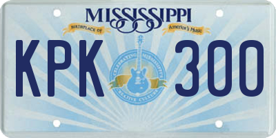 MS license plate KPK300