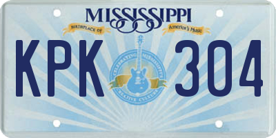 MS license plate KPK304