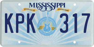 MS license plate KPK317