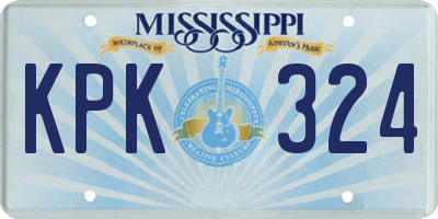 MS license plate KPK324