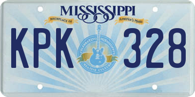MS license plate KPK328