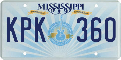 MS license plate KPK360