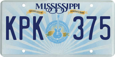 MS license plate KPK375