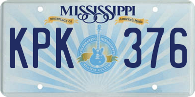 MS license plate KPK376