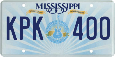 MS license plate KPK400