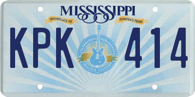 MS license plate KPK414