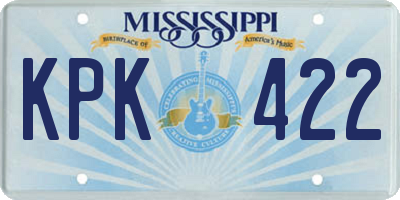 MS license plate KPK422