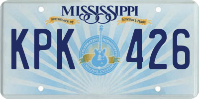 MS license plate KPK426