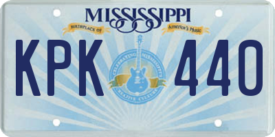 MS license plate KPK440