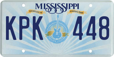 MS license plate KPK448