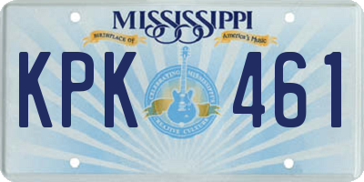 MS license plate KPK461
