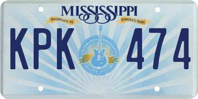 MS license plate KPK474