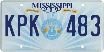 MS license plate KPK483