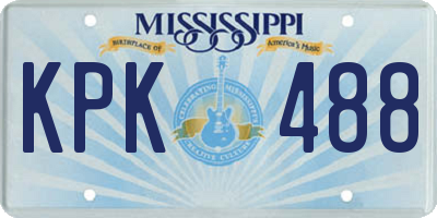 MS license plate KPK488