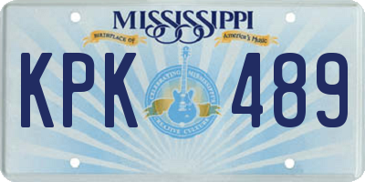 MS license plate KPK489