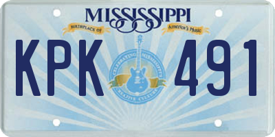 MS license plate KPK491
