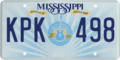 MS license plate KPK498