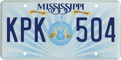MS license plate KPK504