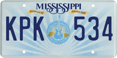 MS license plate KPK534