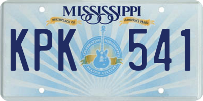 MS license plate KPK541